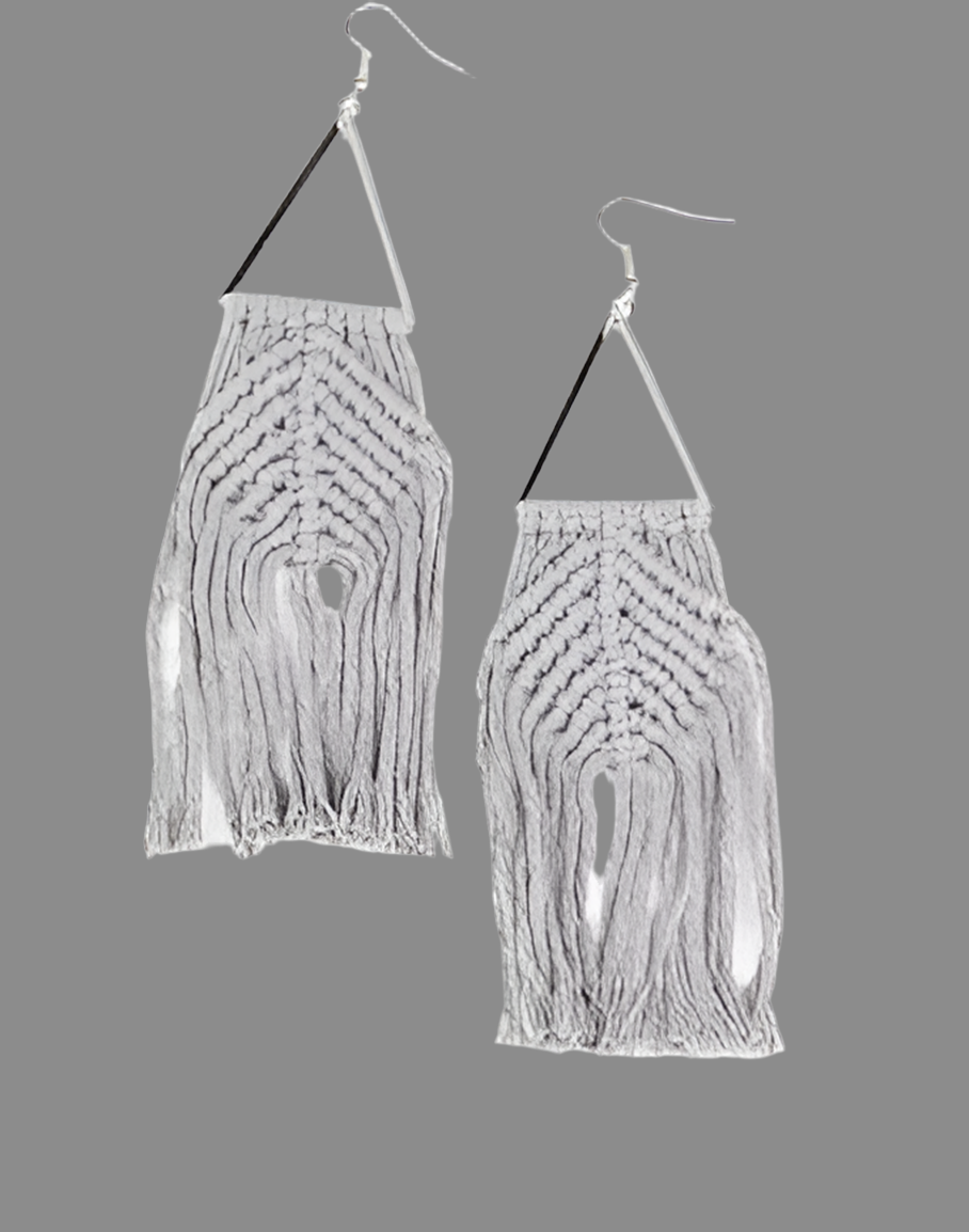 Macrame jungle silver earrings- New Arrivals