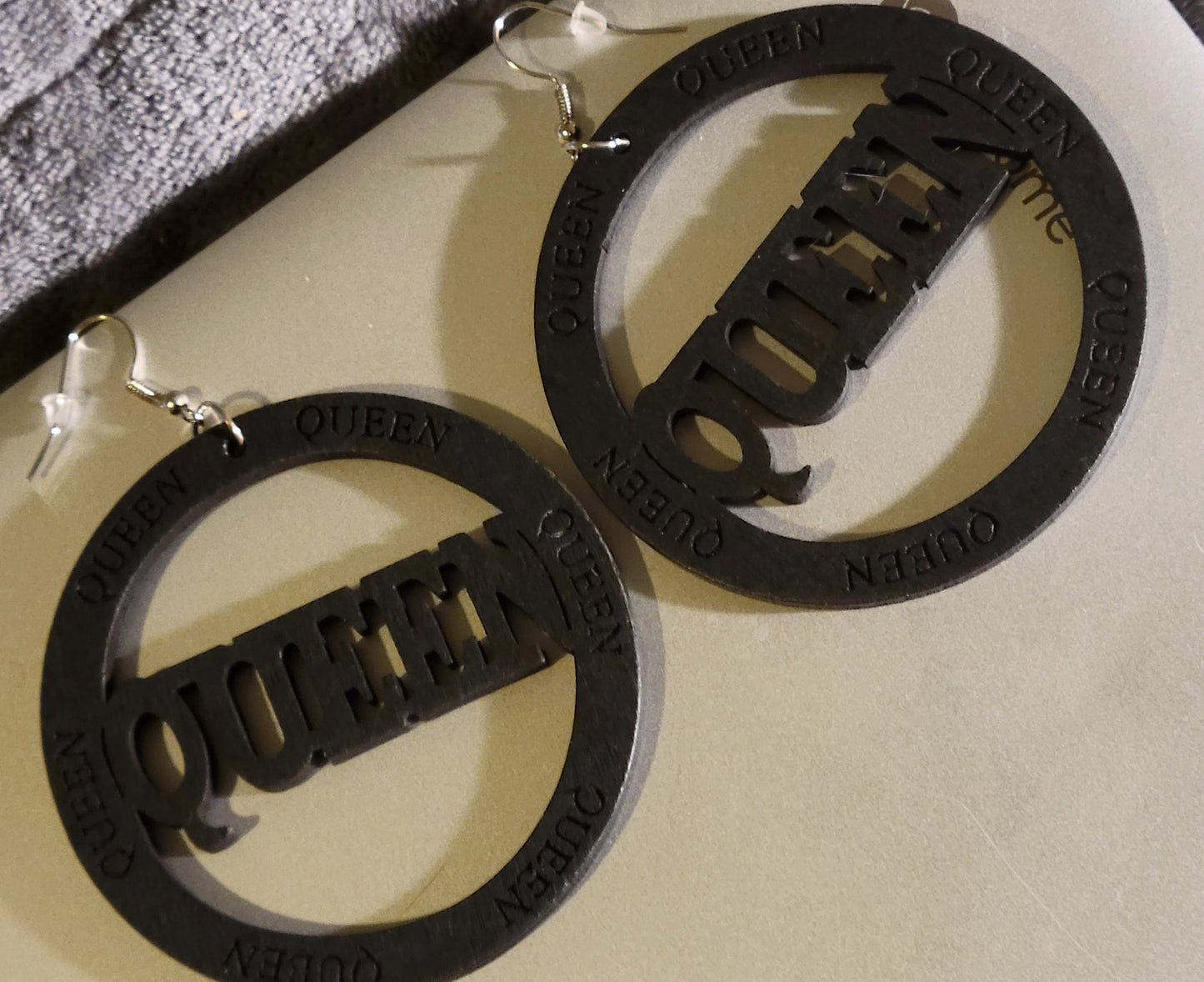 Handcrafted Wood QUEEN - Earrings