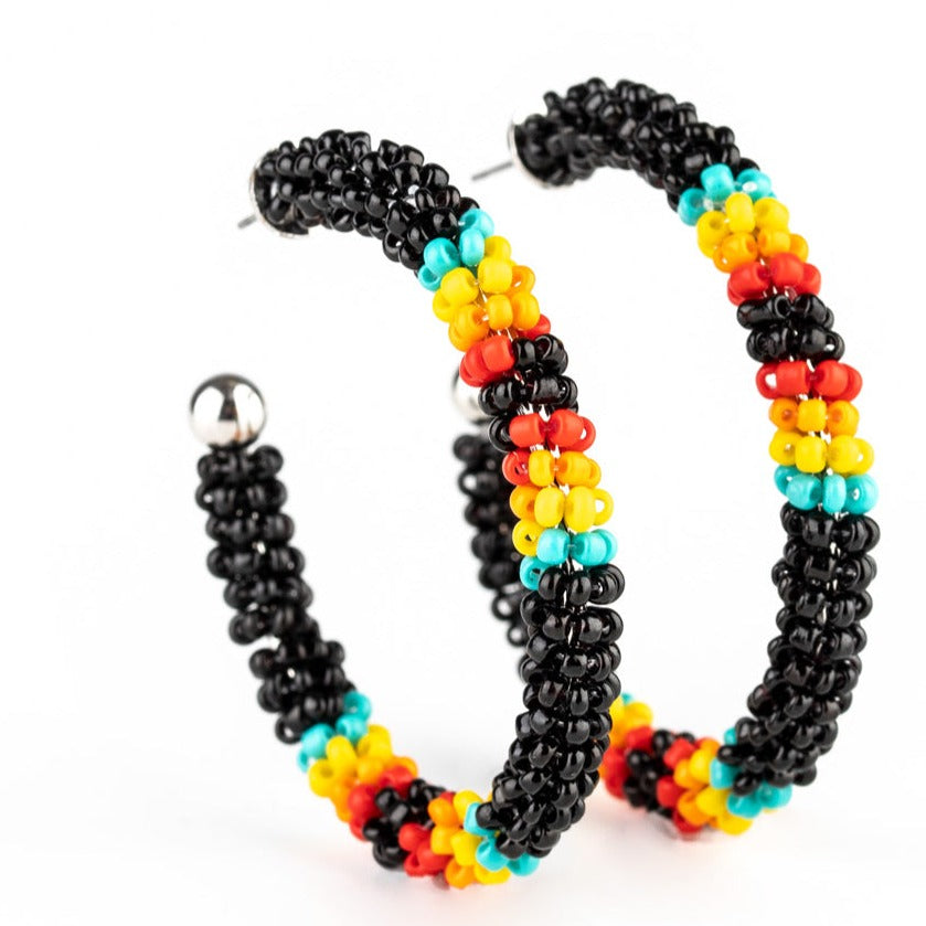 Bodaciously Beaded Black - Earrings