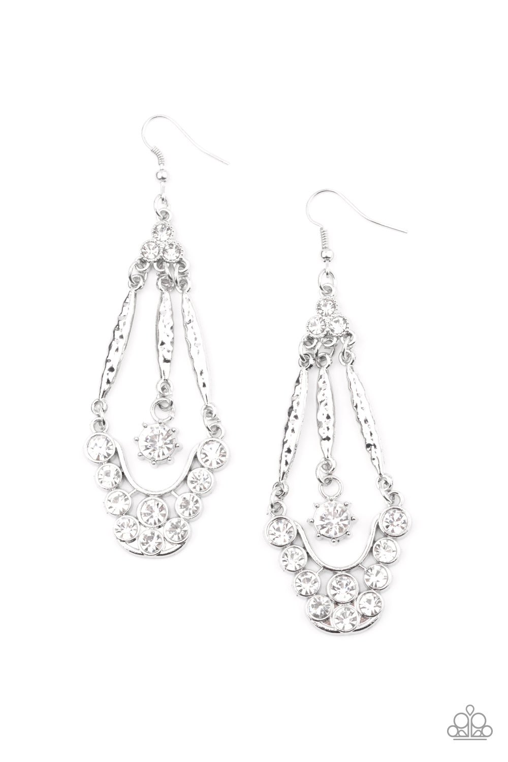 High-Ranking Radiance White - Earrings