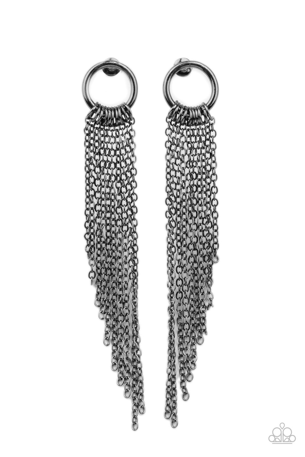 Divinely Dipping Black - Earrings