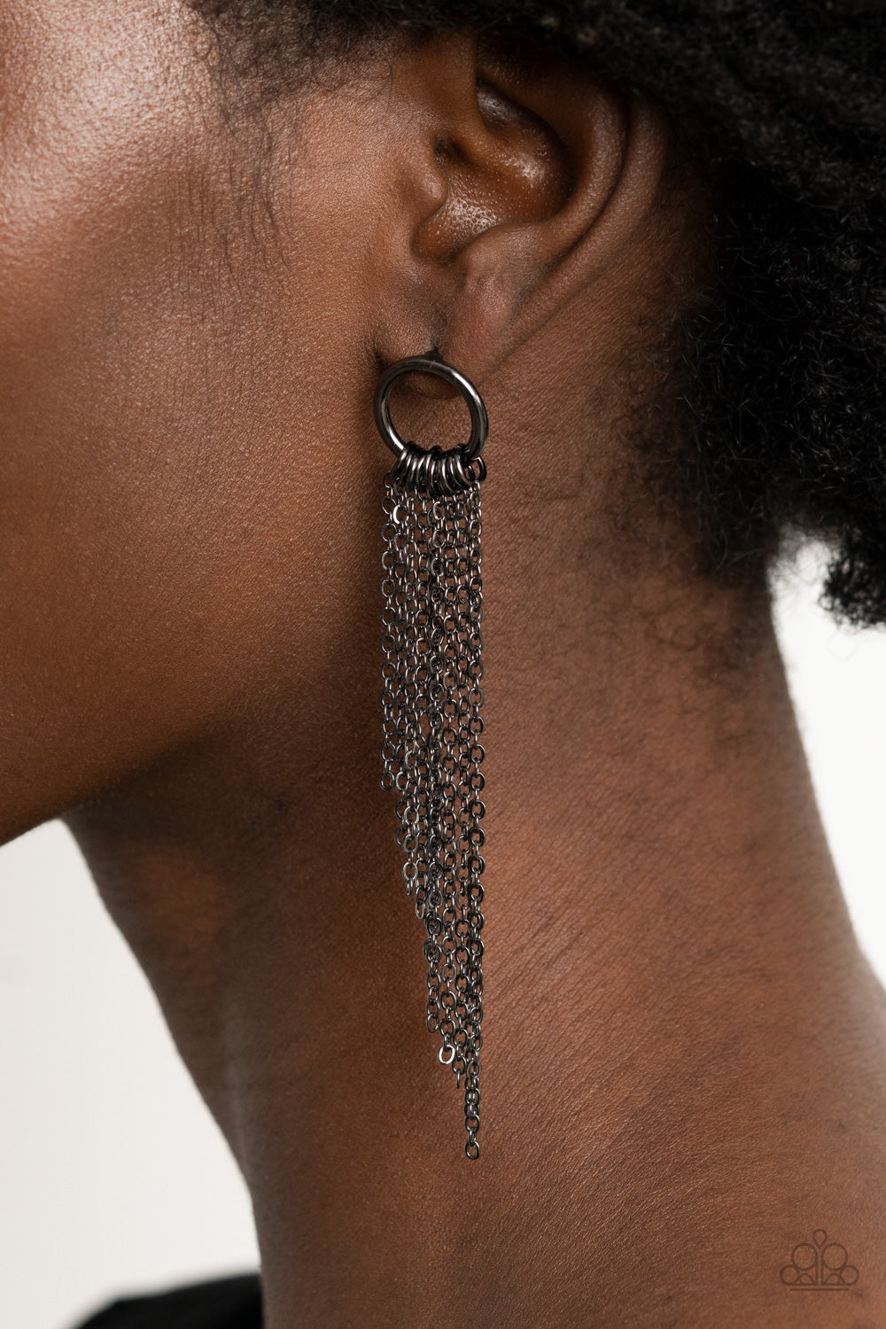 Divinely Dipping Black - Earrings