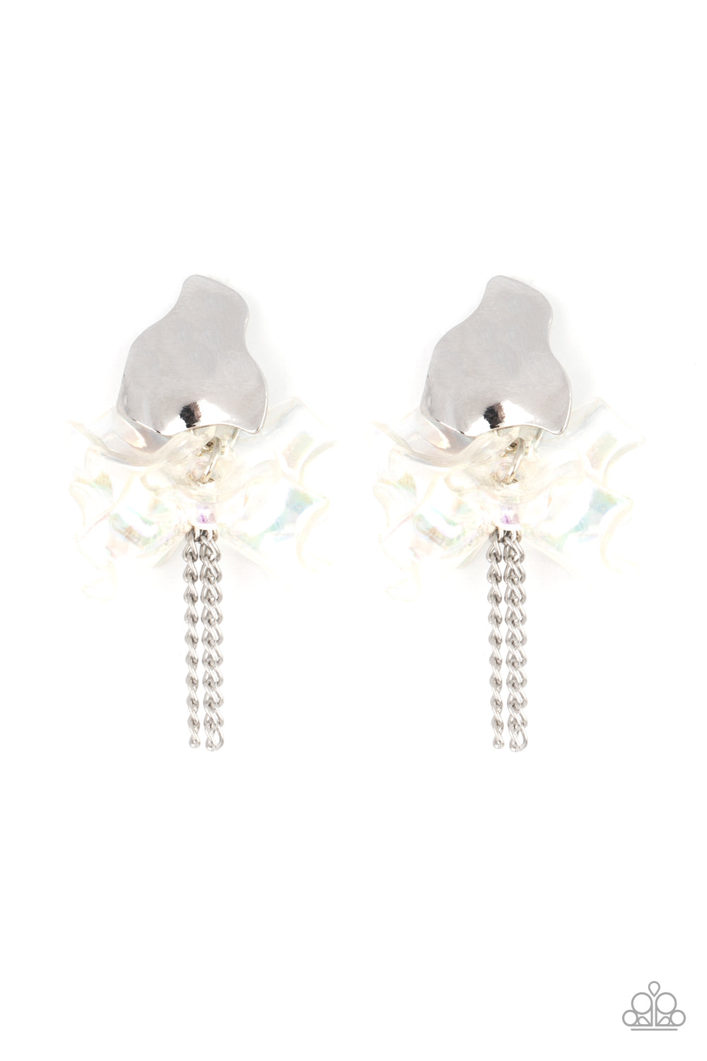 Harmonically Holographic White - Earrings
