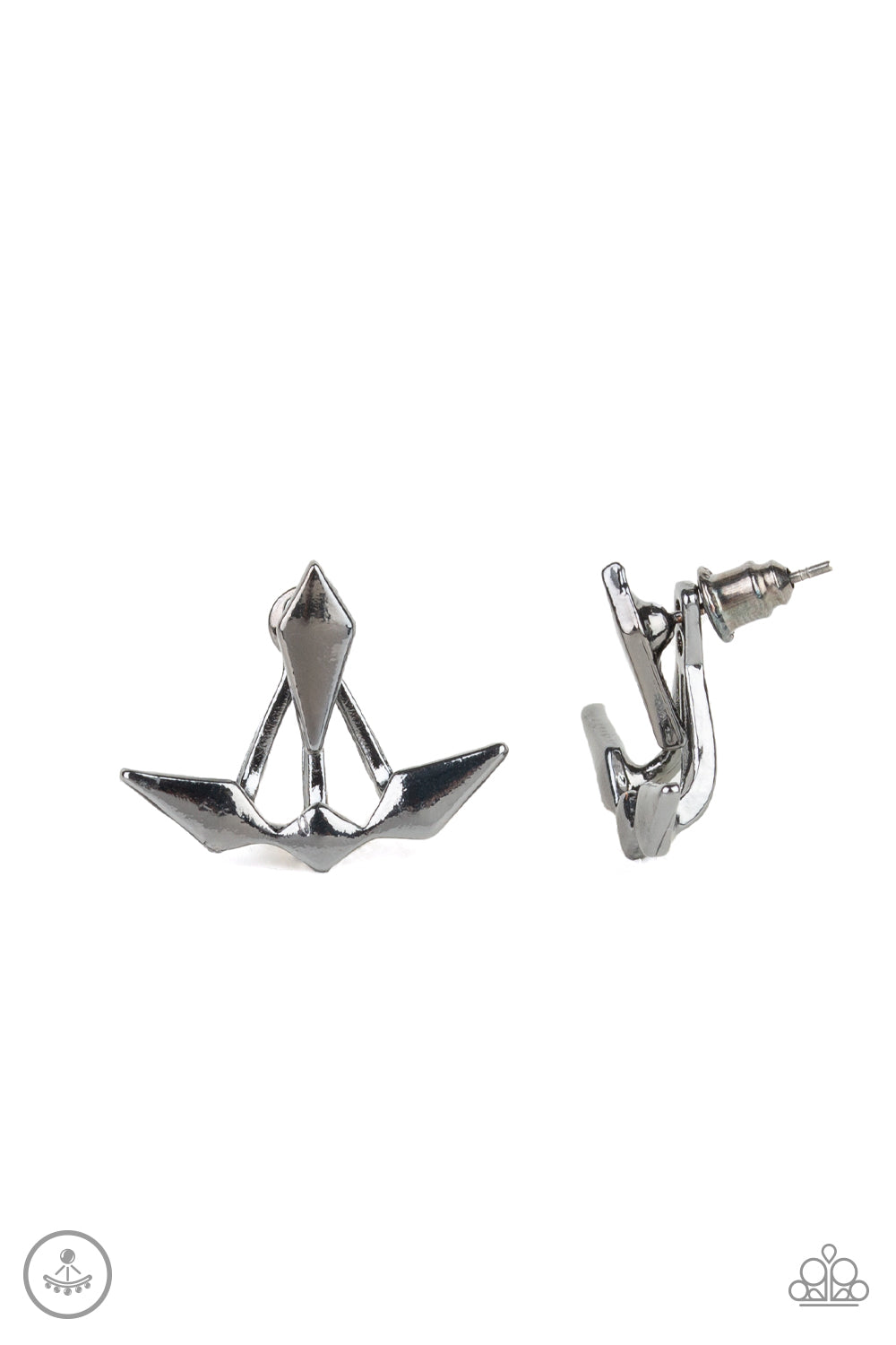 Metal Origami Black- Earrings