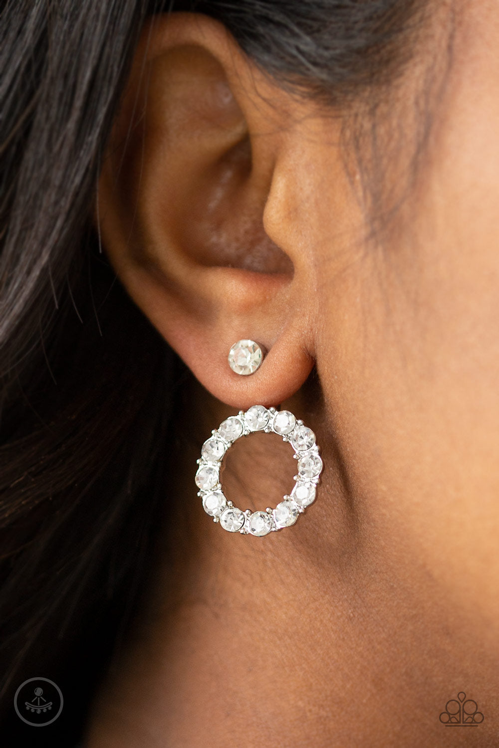 Diamond Halo white - Earrings