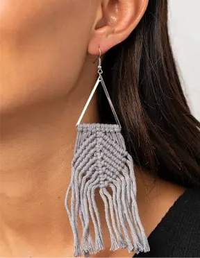 Macrame jungle silver earrings- New Arrivals