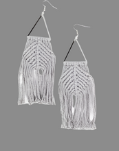 Load image into Gallery viewer, Macrame jungle silver earrings- New Arrivals
