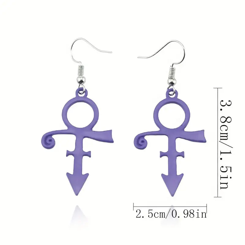 THE ARTIST INSPIRED LOVE PURPLE SYMBOL Earrings-New Arrivals