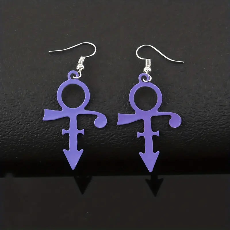 THE ARTIST INSPIRED LOVE PURPLE SYMBOL Earrings-New Arrivals