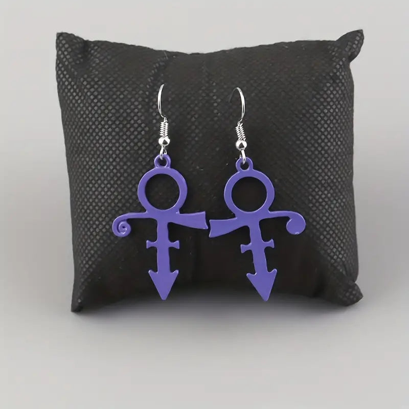 THE ARTIST INSPIRED LOVE PURPLE SYMBOL Earrings-New Arrivals