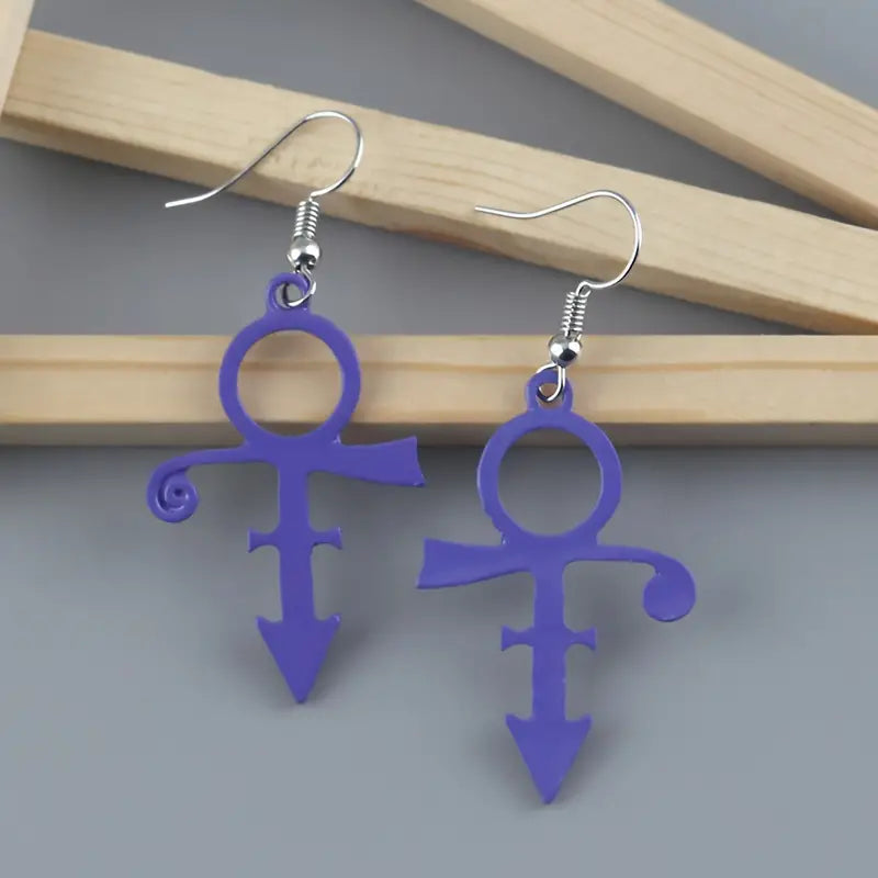 THE ARTIST INSPIRED LOVE PURPLE SYMBOL Earrings-New Arrivals