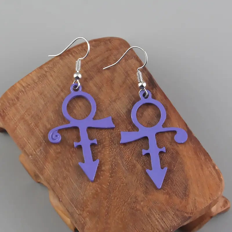 THE ARTIST INSPIRED LOVE PURPLE SYMBOL Earrings-New Arrivals
