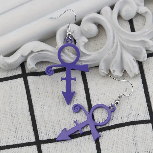 THE ARTIST INSPIRED LOVE PURPLE SYMBOL Earrings-New Arrivals
