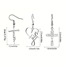 Load image into Gallery viewer, Faith inspired heart silver earrings-New Arrivals
