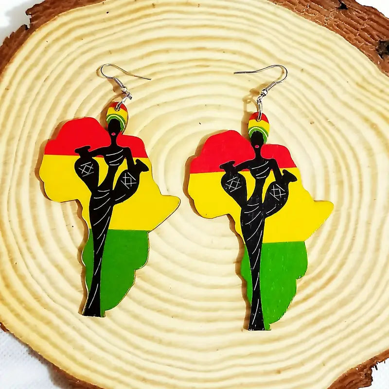 Africa- red, yellow, green w/ female image-New Arrivals