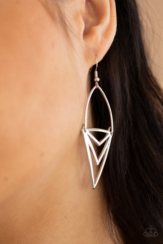Proceed With Caution Silver - Earrings
