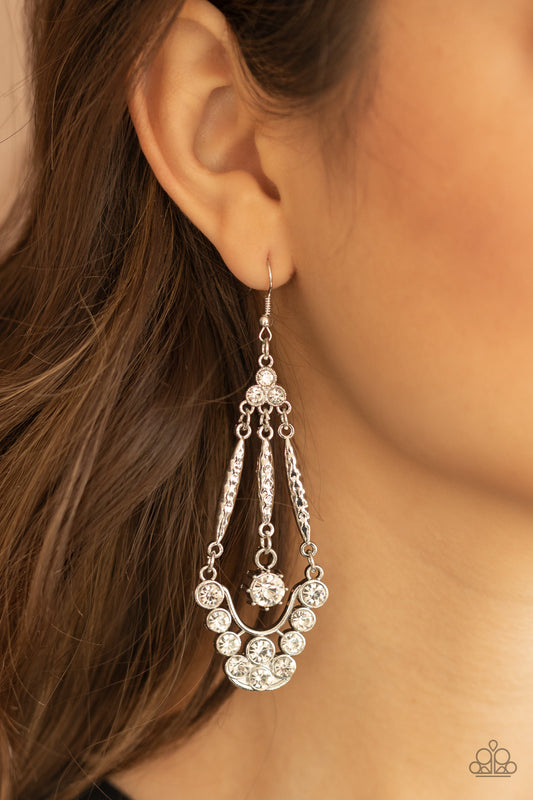 High-Ranking Radiance White - Earrings