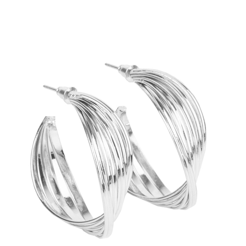Curves In All The Right Places Silver - Earrings
