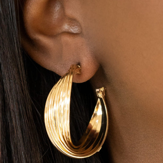 Curves In All The Right Places Gold - Earrings