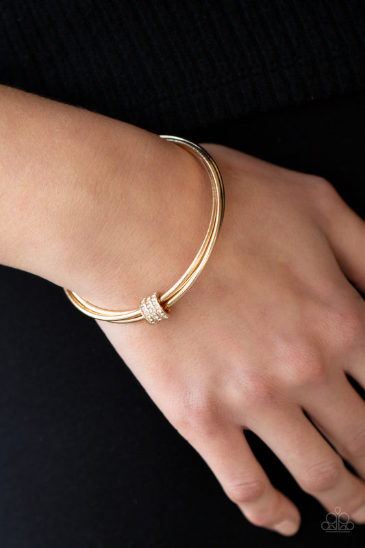 Roll Out The Rhinestones Gold - Bracelets