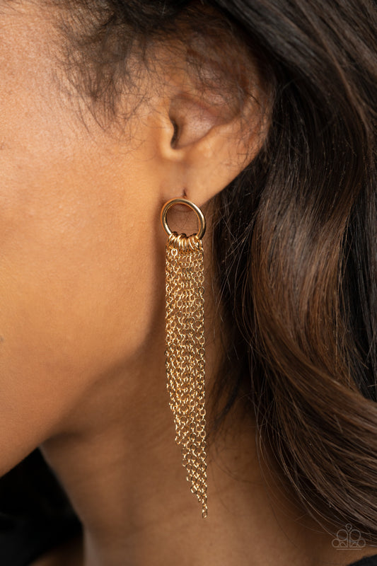 Divinely Dipping Gold - Earrings