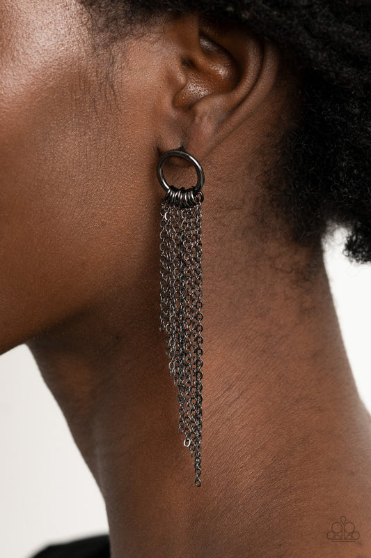 Divinely Dipping Black - Earrings