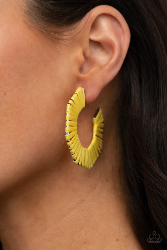Fabulously Fiesta Yellow - Earrings