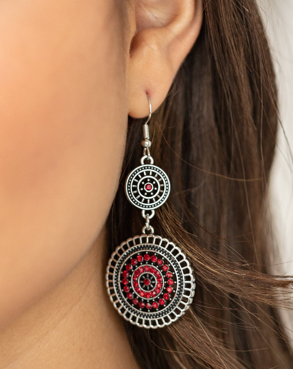 Bohemian Bedazzle Red - Earrings