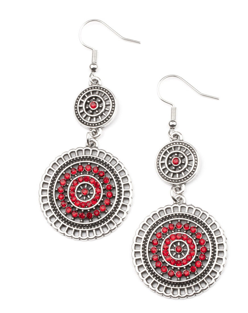 Bohemian Bedazzle Red - Earrings