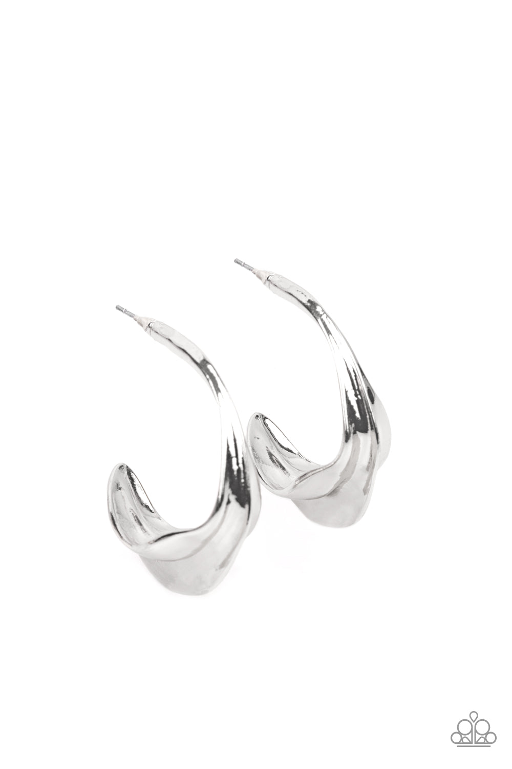 Modern Meltdown Silver - Earrings