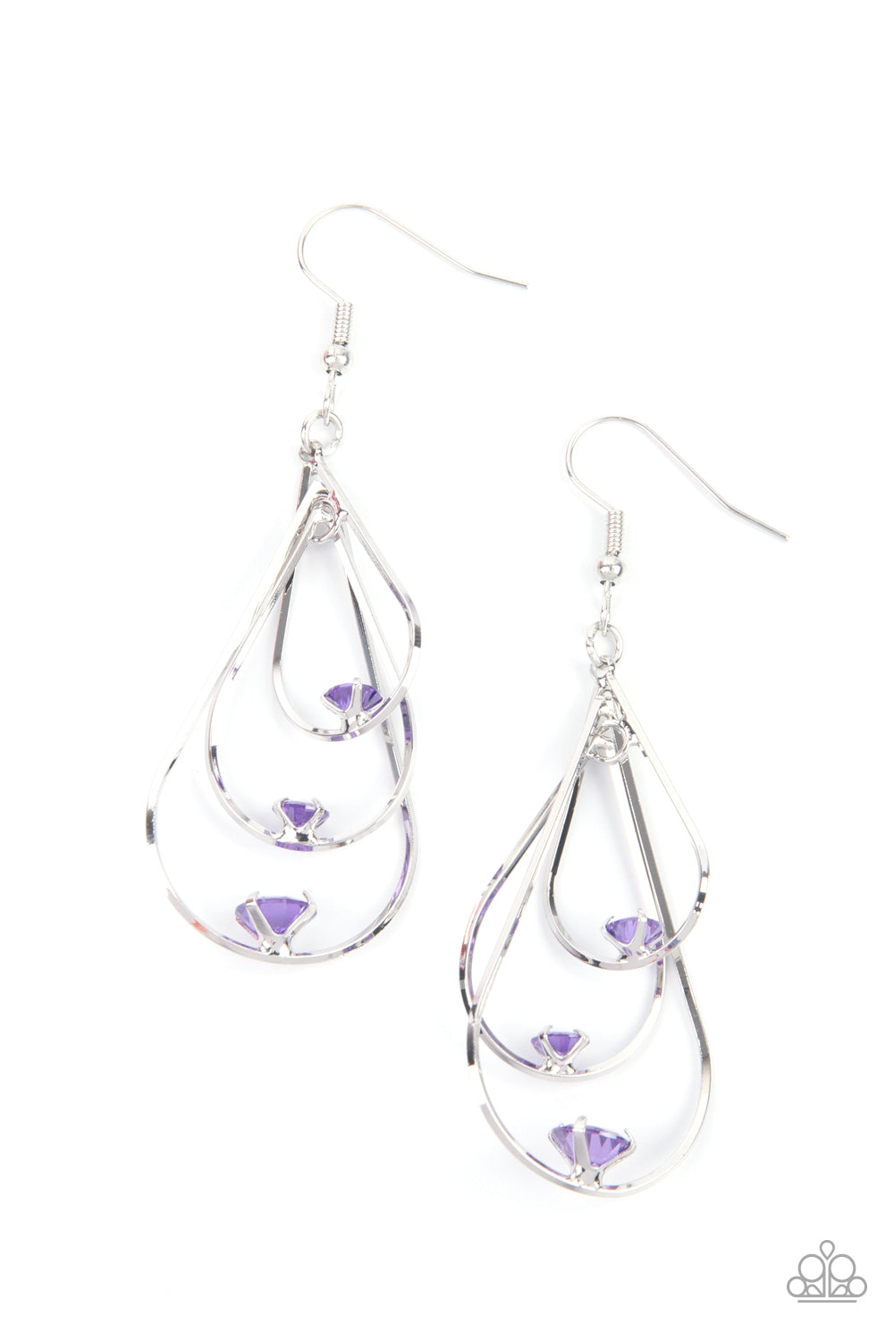 Drop Down Dazzle Purple - Earrings