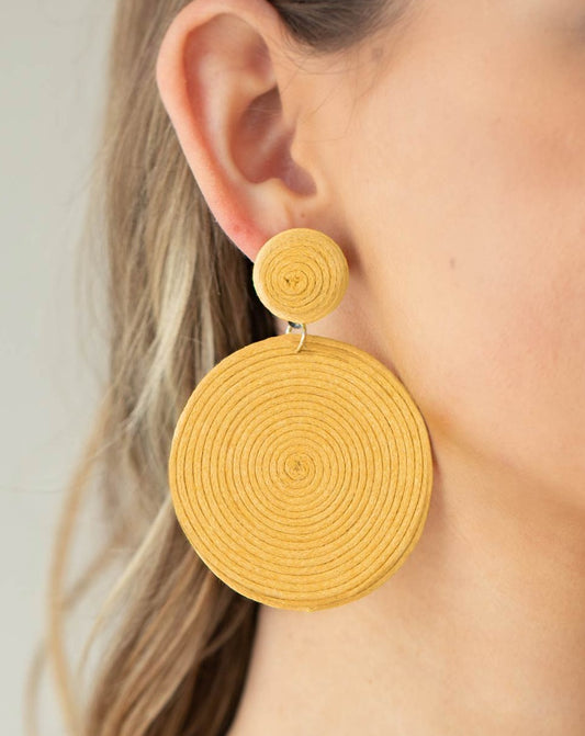 Circulate The Room Yellow - Earrings