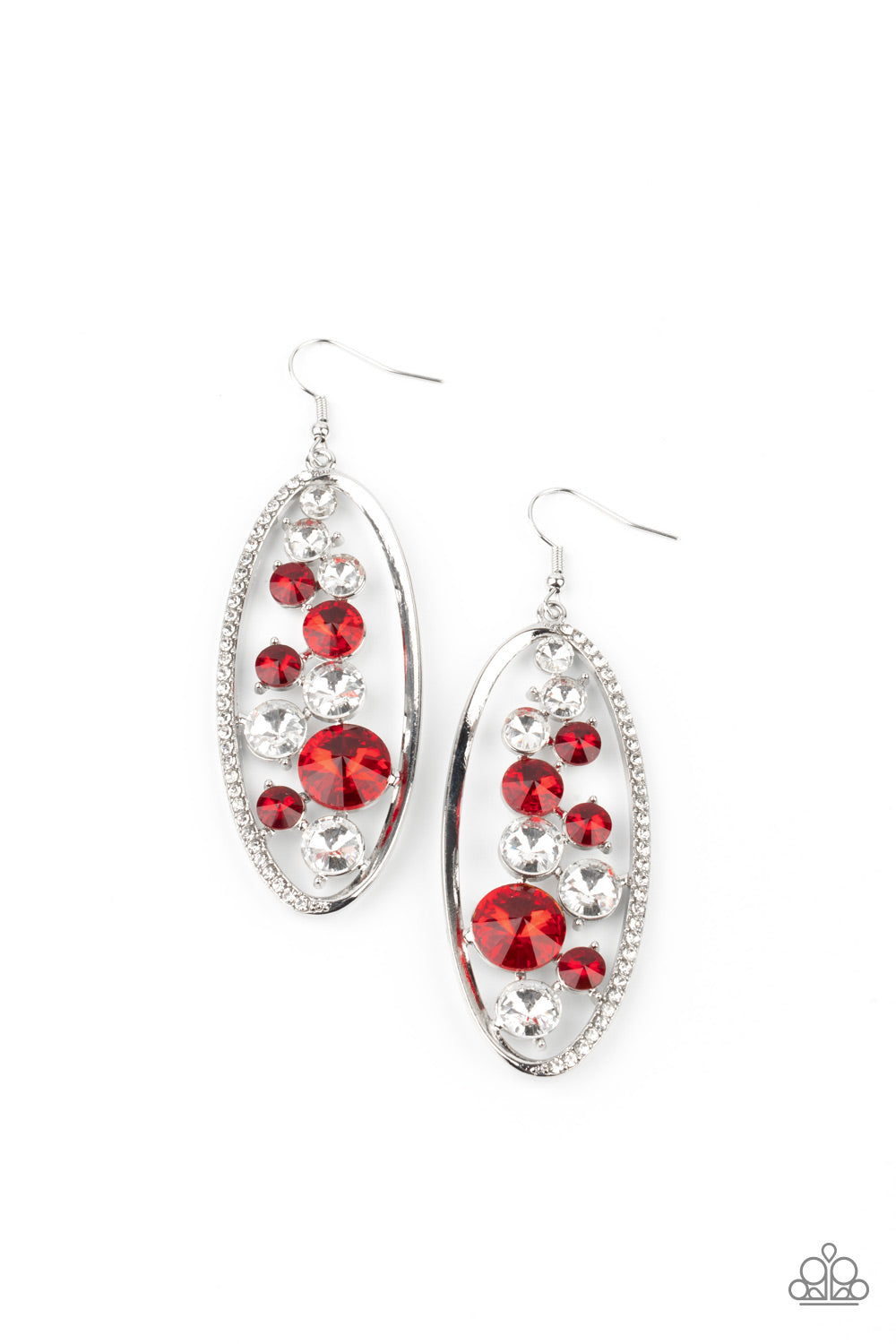 Rock Candy Bubbly Red - Earrings