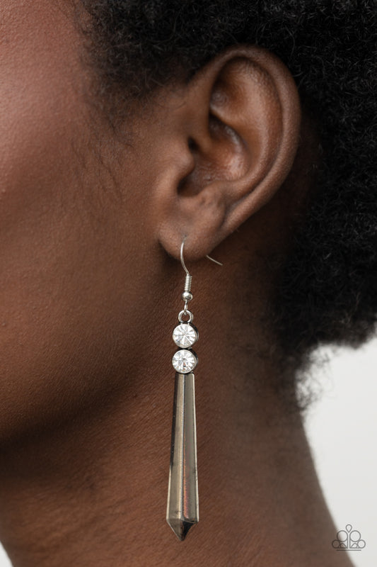 Sparkle Stream White  - Earrings