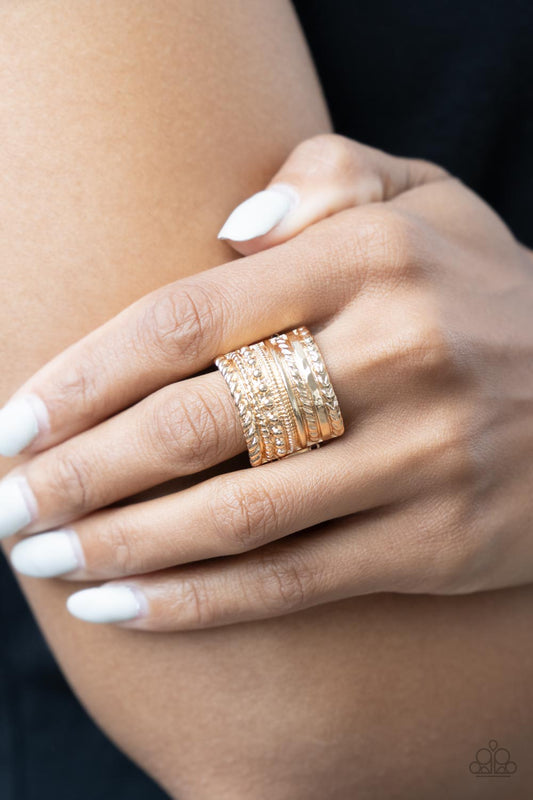 Stacked Odds Gold  - Rings