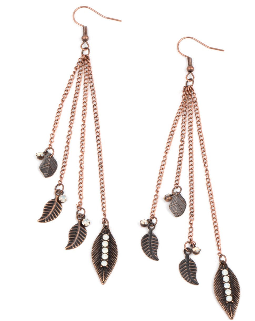 Chiming Leaflets  Copper  - Earrings