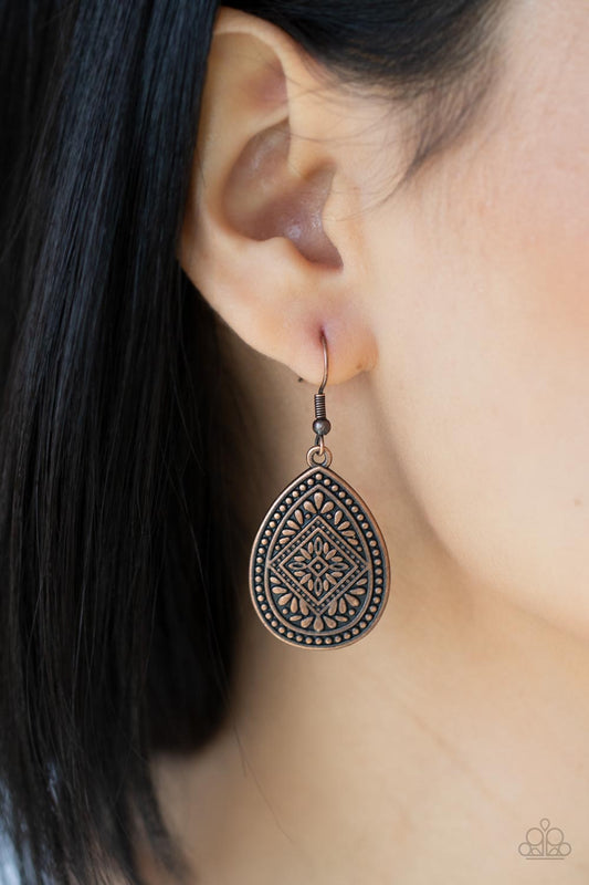 Mayan Mecca Copper - Earrings