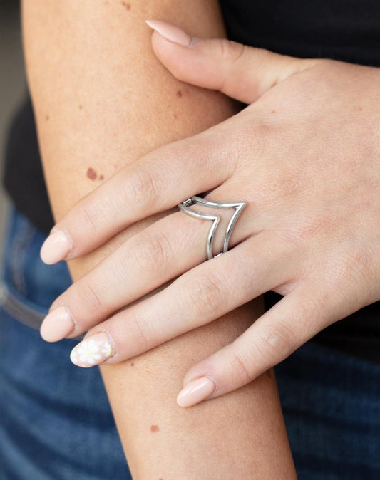 Adventurously Angled Silver - Rings