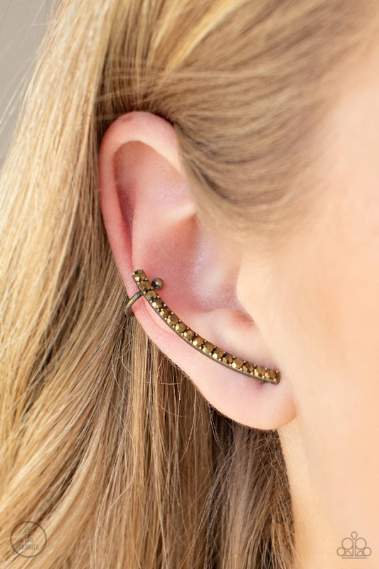 Give Me The SWOOP Brass Post Earring- Earrings
