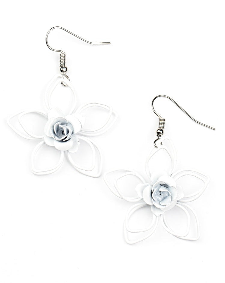 Botanical Bonanza White - Earrings
