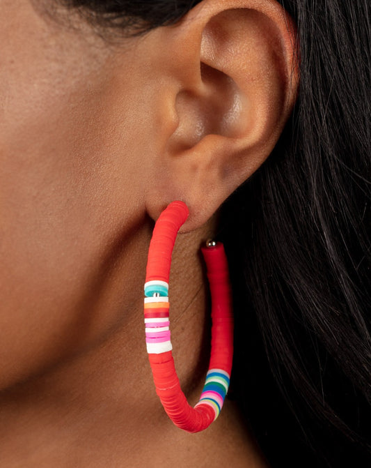Colorfully Contagious Red - Earrings