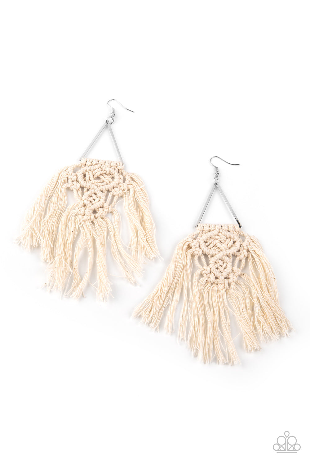 Modern day Macrame white- Earrings